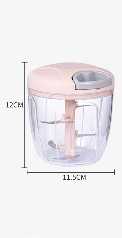 900ML Manual Food Chopper with 5 Stainless Steel Blades | Speedy Hand Chopper | Vegetable & Fruit Cutter