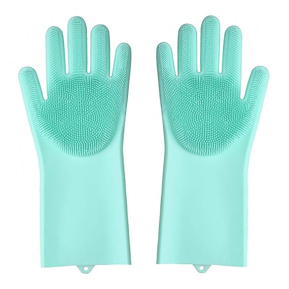 Silicone Magic Cleaning Gloves (Pair) | Multi-Purpose Scrubber Gloves for Kitchen, Bathroom & Car