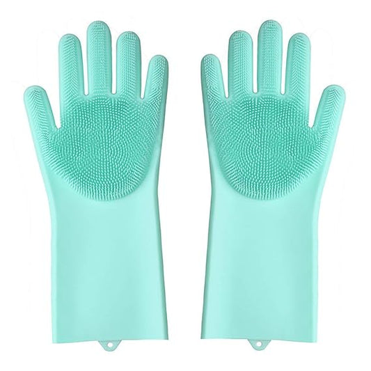 Silicone Magic Cleaning Gloves (Pair) | Multi-Purpose Scrubber Gloves for Kitchen, Bathroom & Car