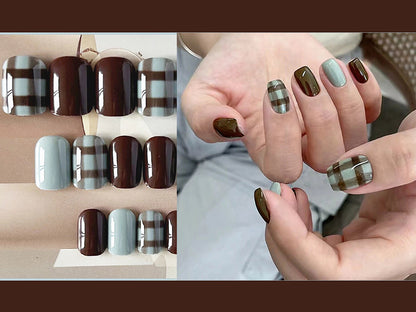 24–30 Pieces Press-On Nails Set | Reusable Salon Style False Nails for Women & Girls