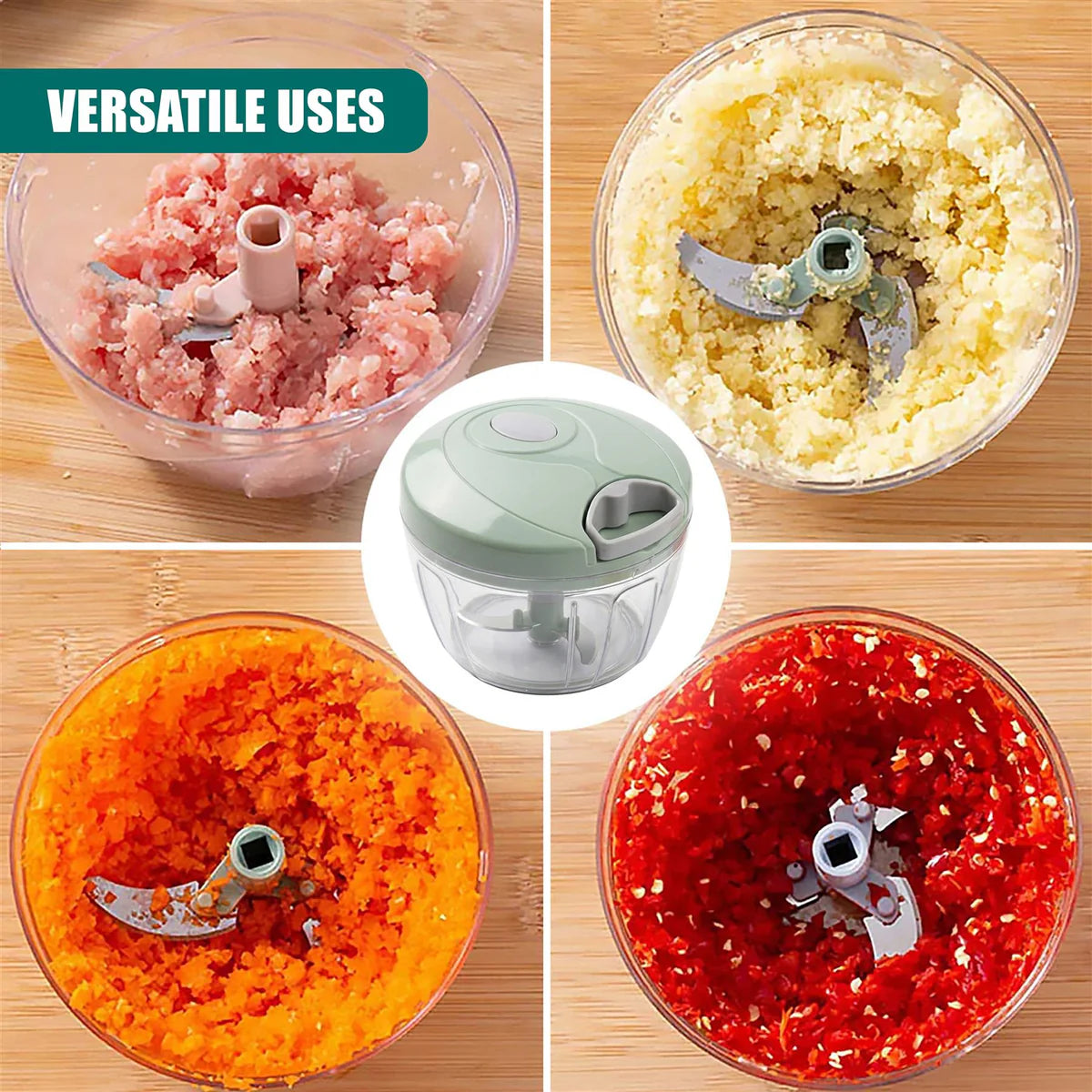 Eotia 3-Blade Manual Vegetable Chopper | Quick Food Cutter for Onion, Garlic & Vegetables