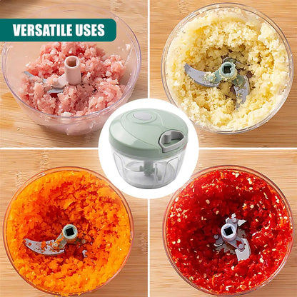 Eotia 3-Blade Manual Vegetable Chopper | Quick Food Cutter for Onion, Garlic & Vegetables