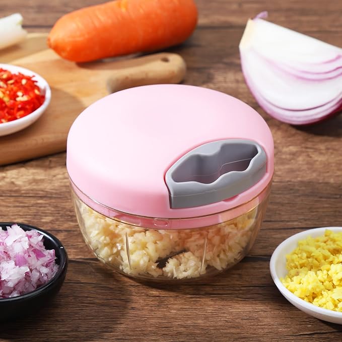 Eotia 3-Blade Manual Vegetable Chopper | Quick Food Cutter for Onion, Garlic & Vegetables