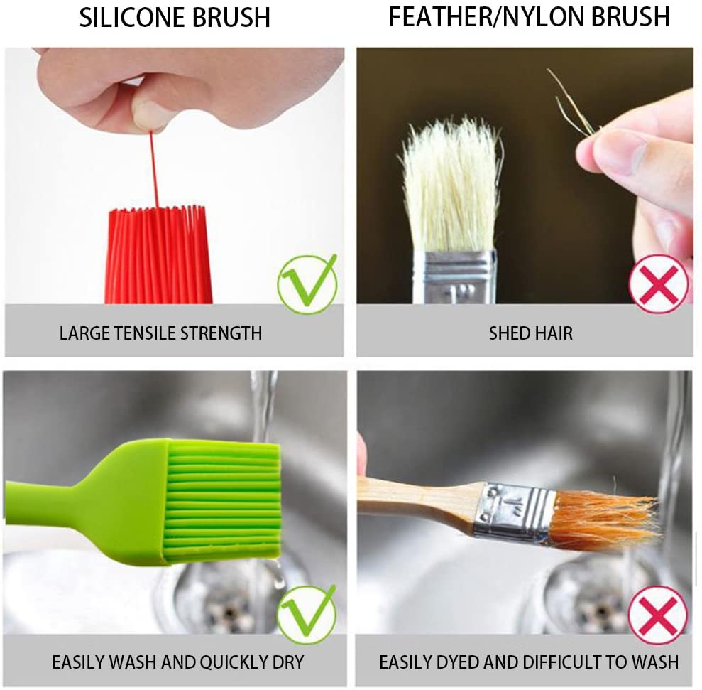 Premium Full Silicone Oil Brush | Heat Resistant Cooking, Baking & BBQ Basting Brush