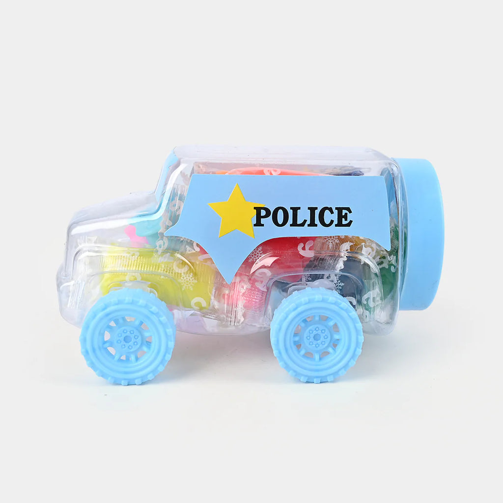 Police Car Clay Playset for Kids | DIY Modeling Clay Set | Multi-Color Creative Toy