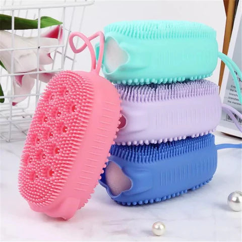Silicone Bubble Bath Brush | Double-Sided Soft Body Scrubber for Deep Cleaning & Massage