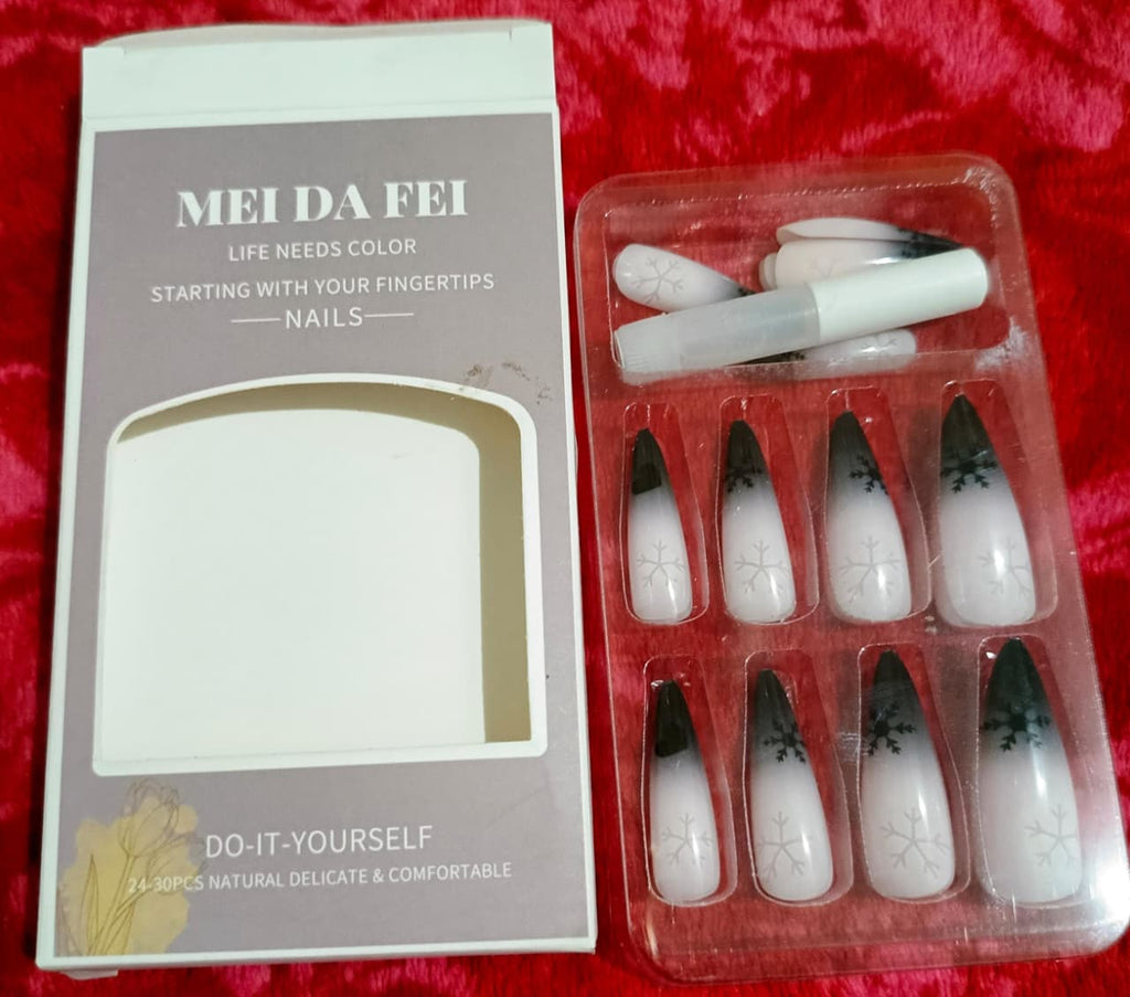 24–30 Pieces Press-On Nails Set | Reusable Salon Style False Nails for Women & Girls