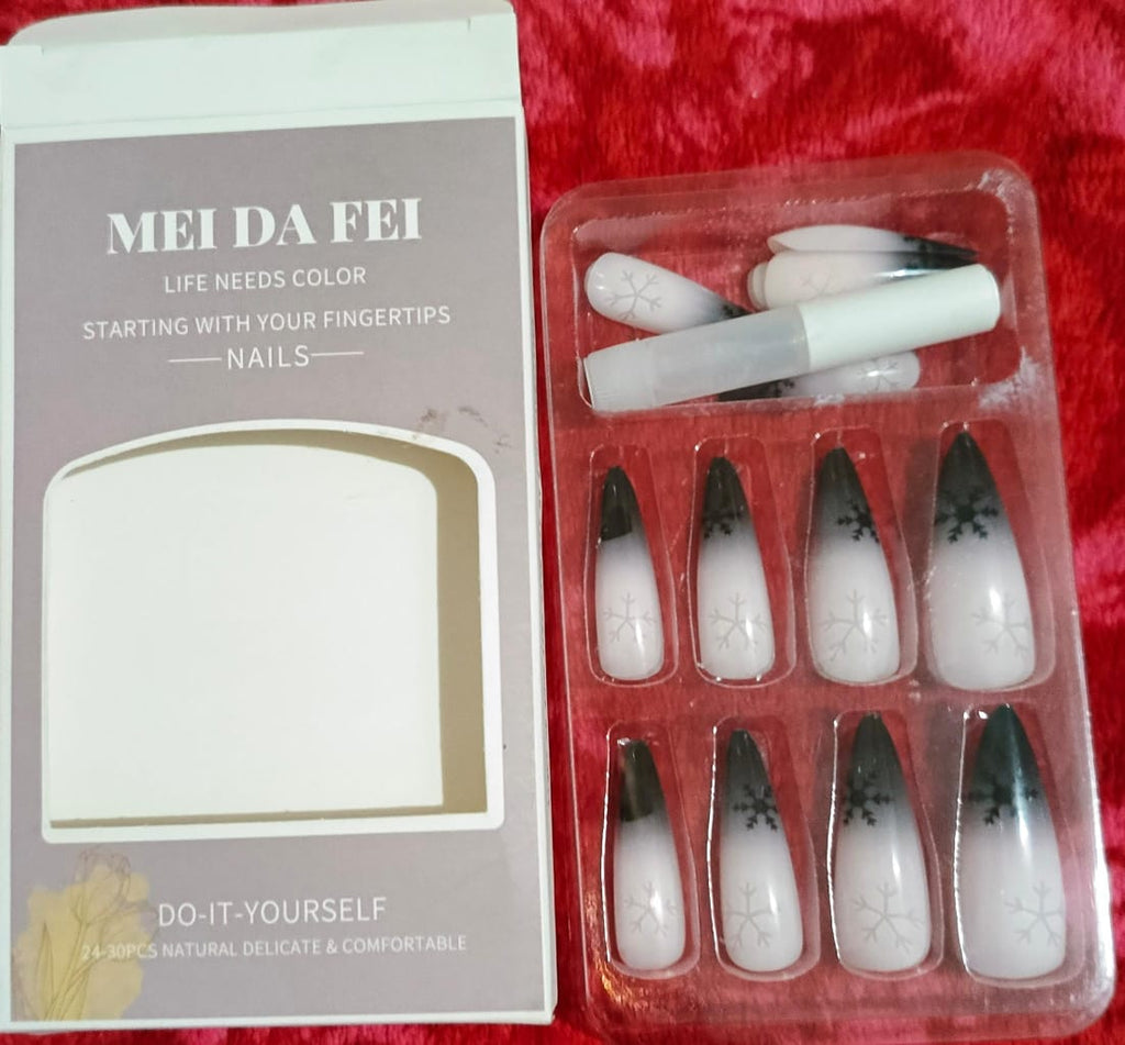 24–30 Pieces Press-On Nails Set | Reusable Salon Style False Nails for Women & Girls