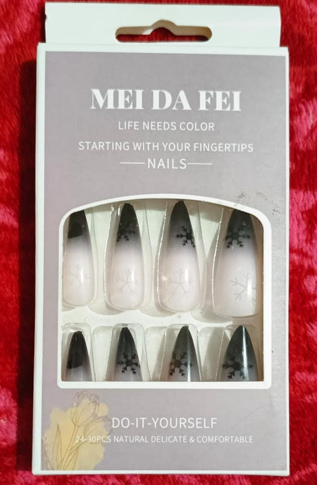 24–30 Pieces Press-On Nails Set | Reusable Salon Style False Nails for Women & Girls