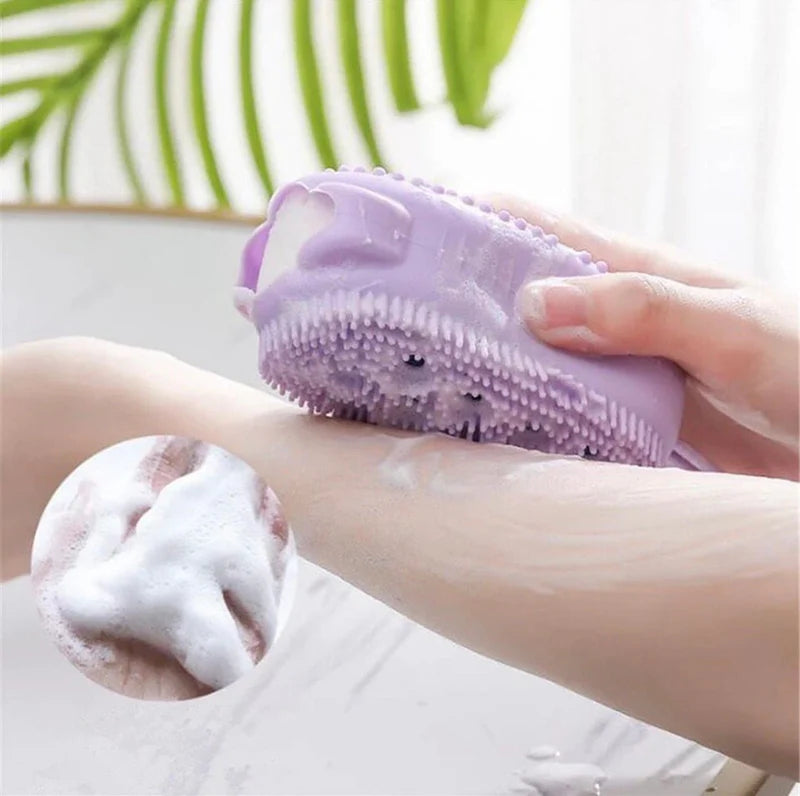 Silicone Bubble Bath Brush | Double-Sided Soft Body Scrubber for Deep Cleaning & Massage