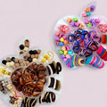 2-Piece Cute Hair Bands Storage Box Set | Flower & Apple Shape | Colorful Baby Elastic Hair Bands